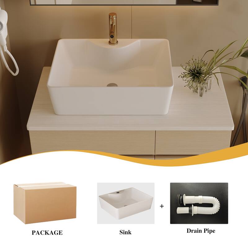 31.5" Floating Single Bathroom Vanity with Sink, Small Space-Saving Vanity for Compact Bathrooms