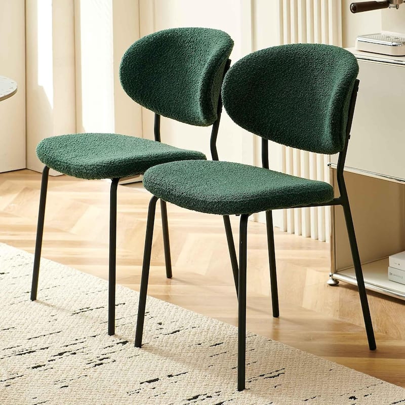 Howtai Round Kitchen Dining Chairs Upholstered,Metal Legs