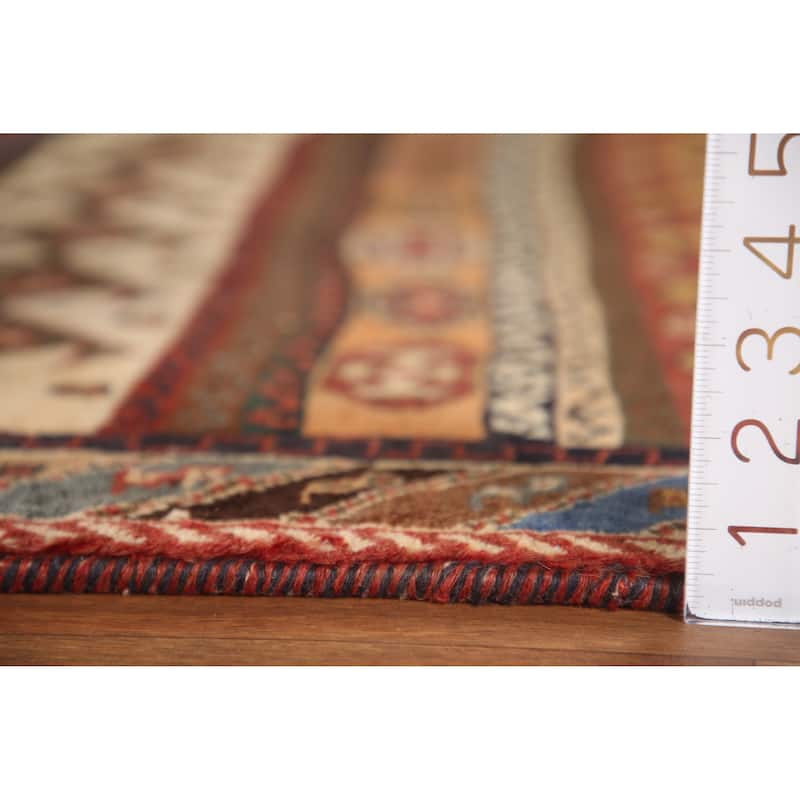 Tribal Shiraz Kashkoli Persian Vintage Area Rug Handmade Wool Carpet - 3'6"x 5'2"