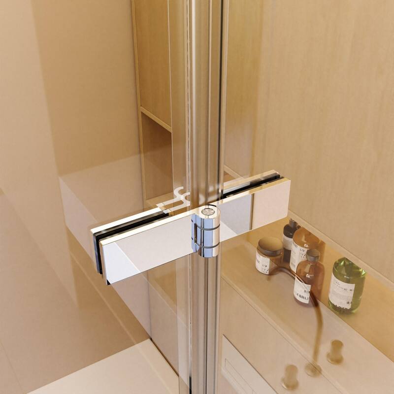 34"W x 58"H Frameless Folding Pivot Tub Door
