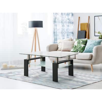 Rectangle Black Glass Coffee Table