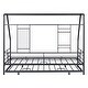 preview thumbnail 30 of 38, Metal Twin Size House Bed with Trundle and Built-in Shelf and Grid
