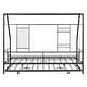 preview thumbnail 20 of 18, Metal Twin Size House-shaped Platform Bed Frame with Trundle and Shelf