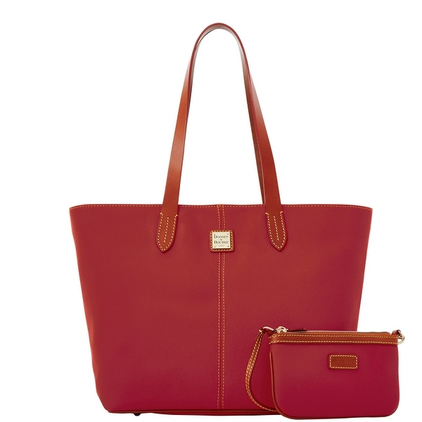 Dooney & Bourke Eva Large Zip Shopper and Wristlet (Introduced by Dooney & Bourke at $268 in Jan 2017) - Cherry