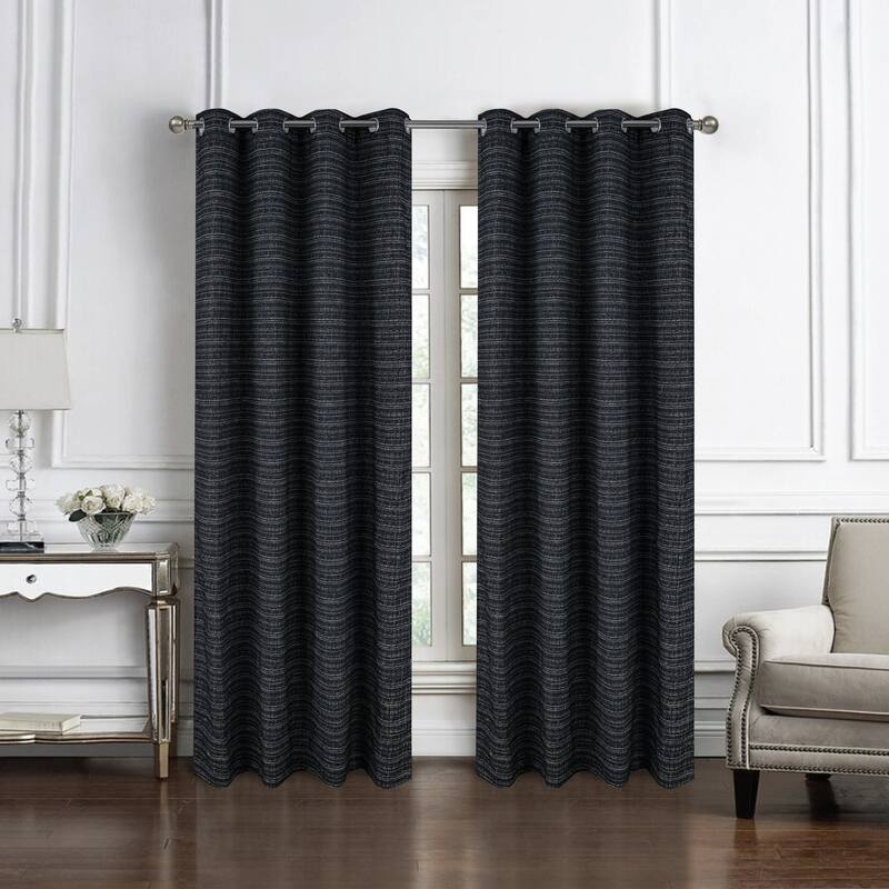 Kensington Striped Texture Window Curtain Panel 84" or 95"