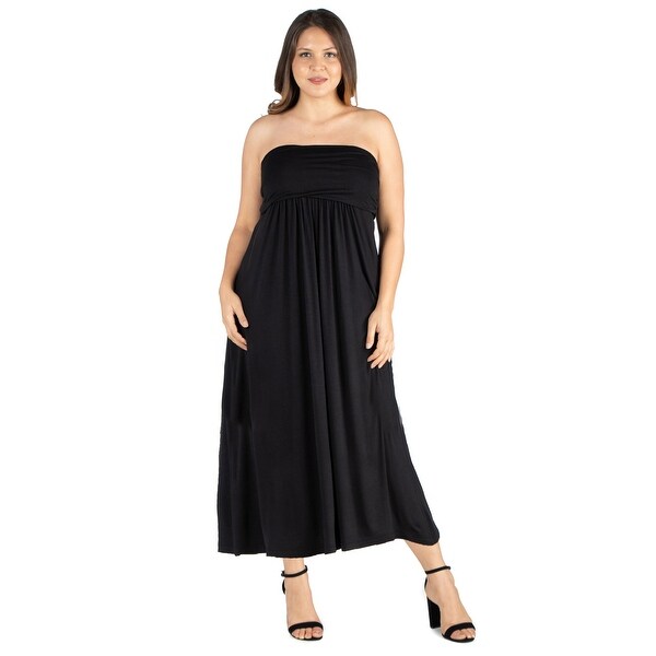 plus size strapless maxi