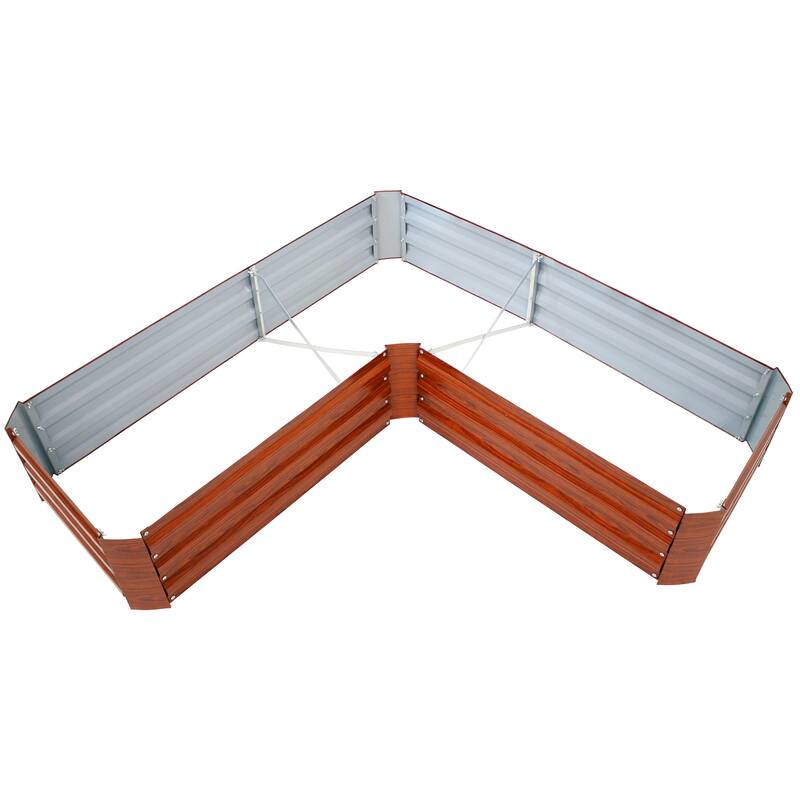 Sunnydaze L-Shaped Galvanized Steel Raised Garden Bed