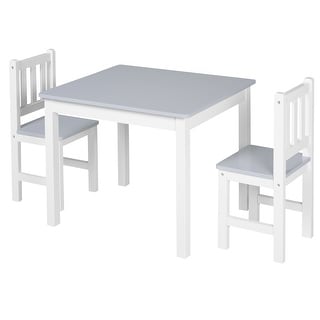 Kids 3 Piece Table and Chair Set Ideal for Arts, Meals, Lightweight Wooden Homework Activity Center, Toddlers Age 3+