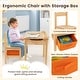 preview thumbnail 29 of 35, Multifunctional Kids Table and Chairs with Storage Space - 23" x 16" x 21.5"(L x W x H)