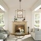 preview thumbnail 5 of 7, CurveCurio 24" Rustic Wood Chandelier with Candle-Style Light Base and 70" Adjustable Chain for Dining Room Elegance