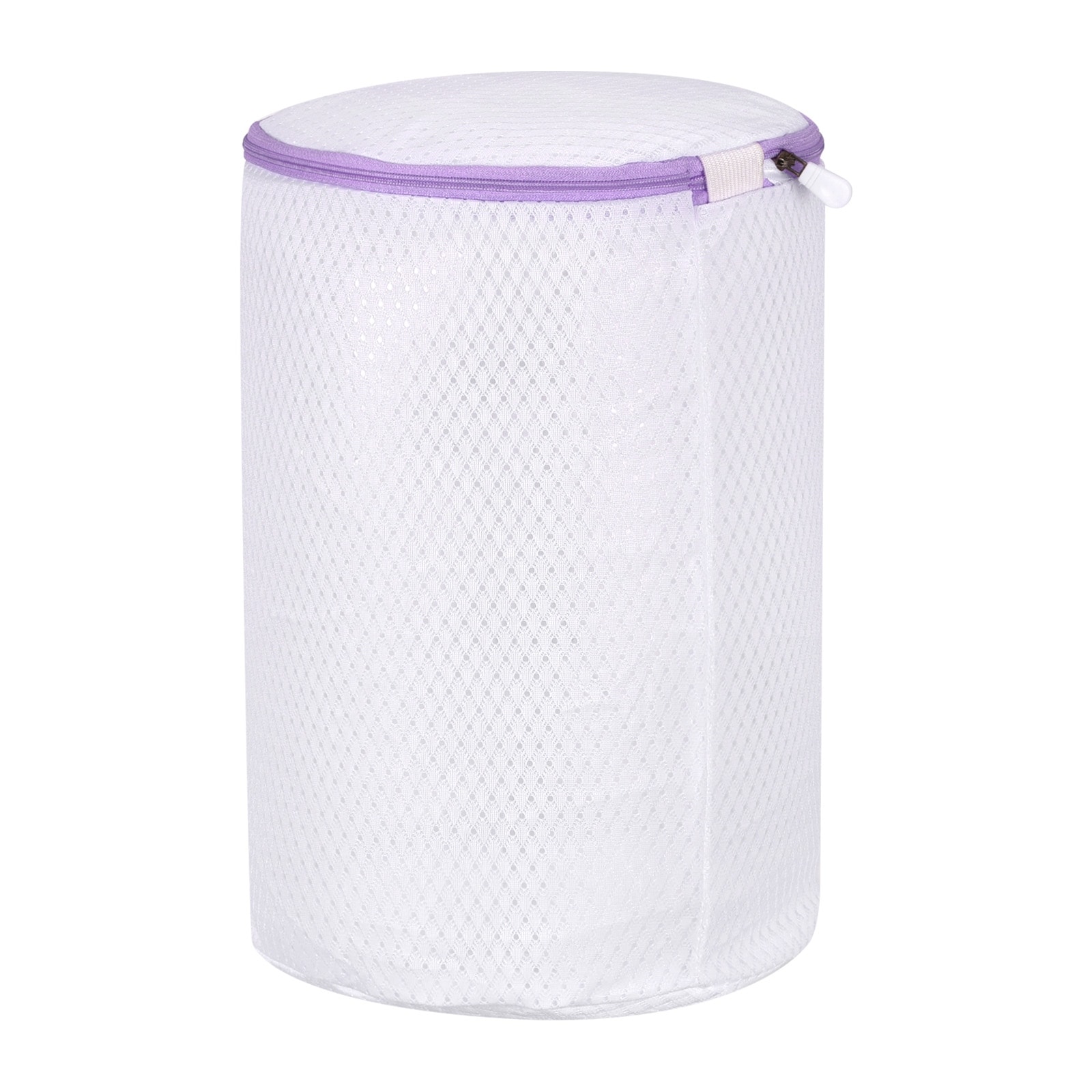 7.9x15Inch Cylinder Mesh Laundry Bags Shoe Washing Bag, White