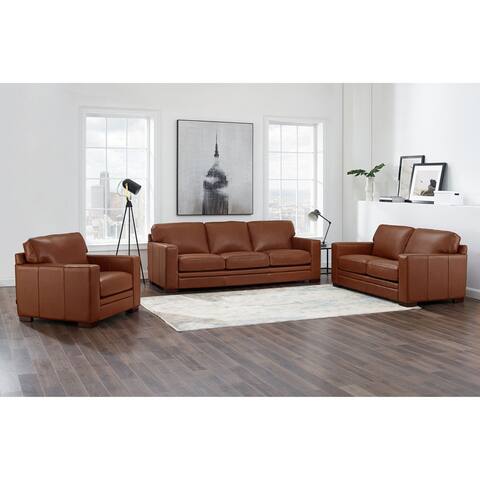 Hydeline Dillon Top Grain Leather Sofa Set, Sofa, Loveseat and Chair - Sofa, Loveseat, Chair