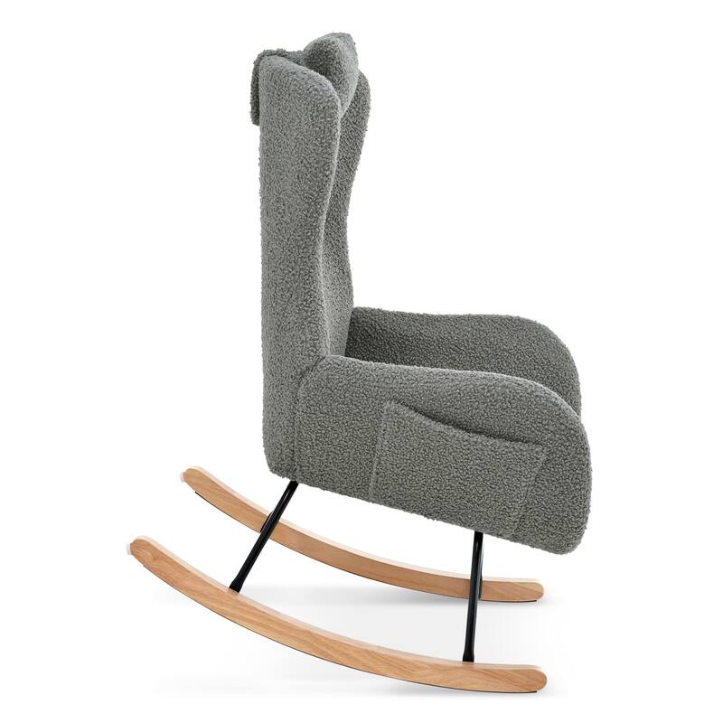 26.38" High Back Rocking Chair with Pocket