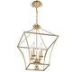 preview thumbnail 3 of 5, Broche 4 Light Antique Gold Lantern - 16'' W x 22.5'' H