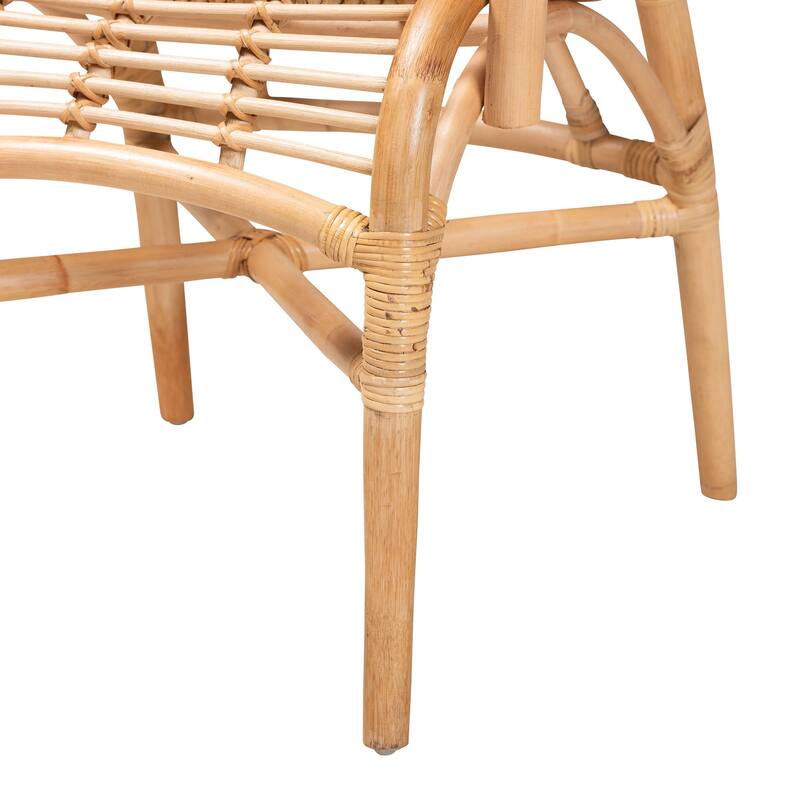 bali & pari Seminyak Modern Bohemian Natural Rattan Lounge Chair