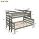 preview thumbnail 22 of 20, Wood Twin over Queen Bunk Bed with Ladder