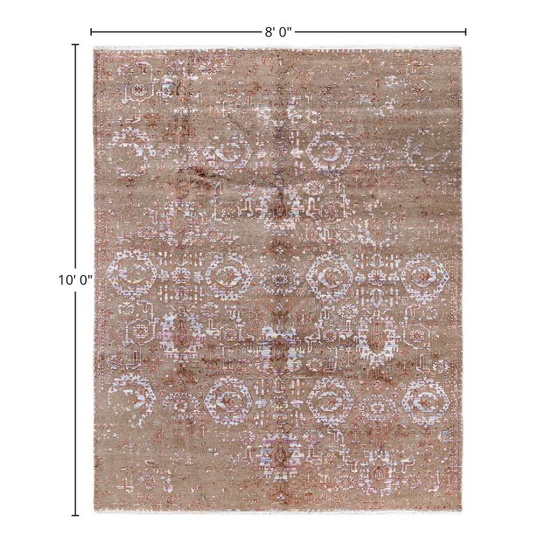 Ikat One-of-a-Kind Handmade Area Rug, Beige - 8' 0" x 10' 0"
