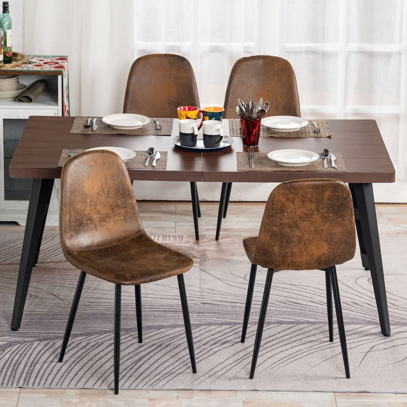 HomyLin Dining Set for 4 with Upholster Chairs, Kitchen Table with 4 Chairs