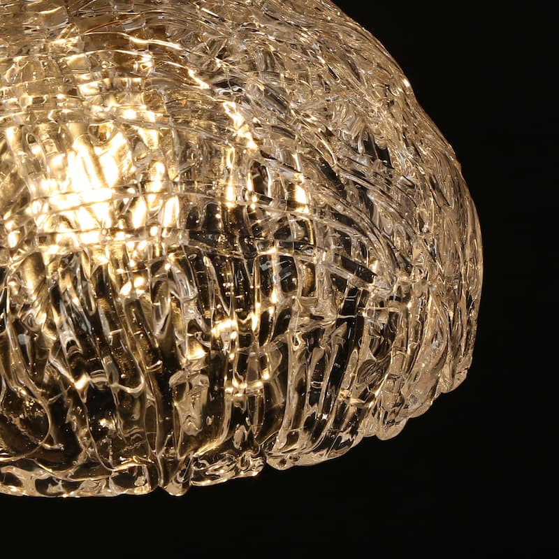 Modern Glam Black Gold Large Texture Dome Ripple Crystal Dimmable Wall Sconce for Bathroom/ Bedroom - L 8.3" x W 8.3" x H 8.9"