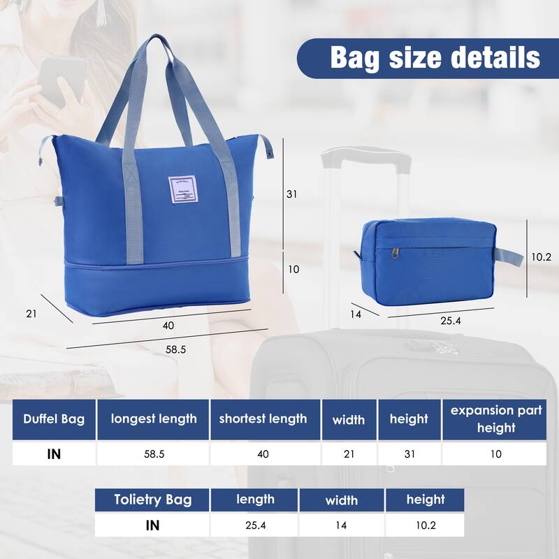 Softside Luggage Expandable 3 Piece Set Suitcase with Duffel Bag, Lightweight Luggage Travel Set-22IN 26IN 30 IN