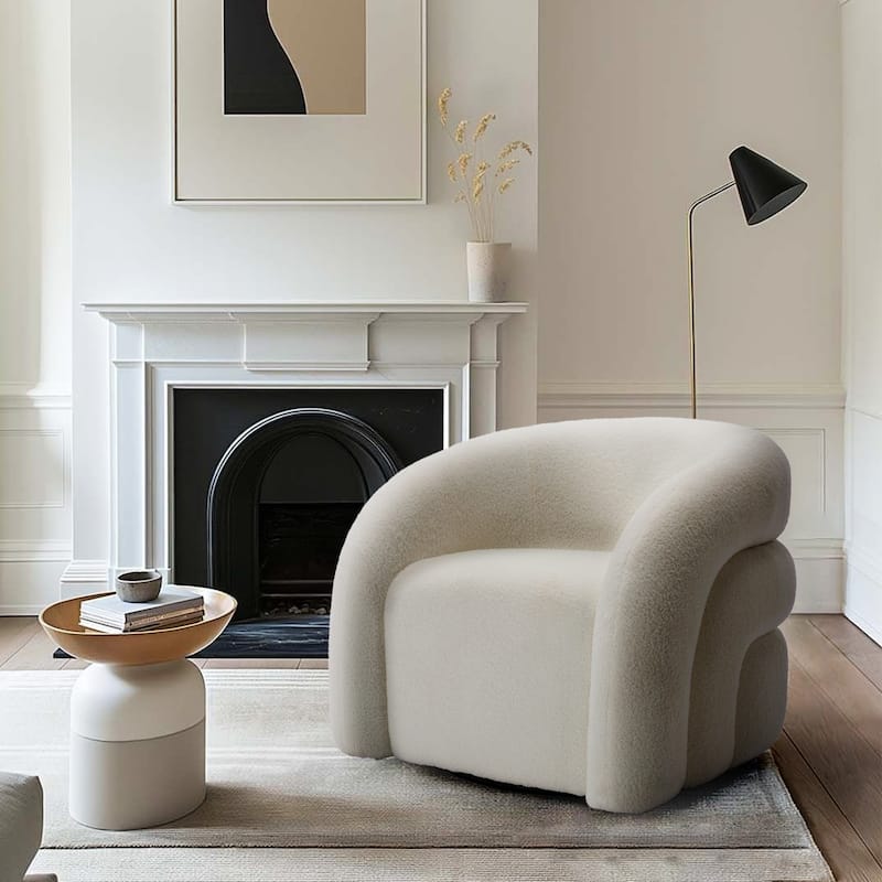Upholstered Swivel Barrel Accent Chair