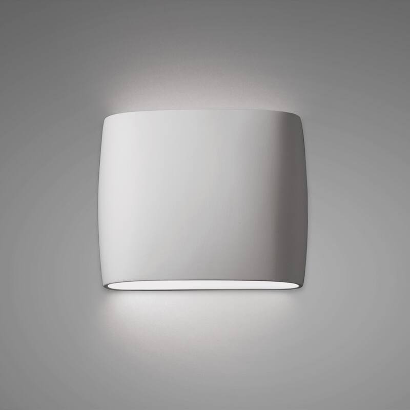 Justice Design Group Ambiance ADA Outdoor Ceramic Wide Oval Wall Sconce with Open Top & Bottom