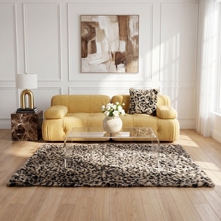 MDA Rugs Luxury Collection Abstract Leopard Print Area Rug - Bed
