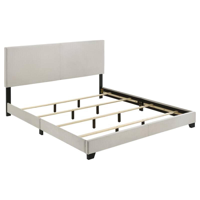 Dorian Fabric Upholstered Full Panel Bed - Cream - King