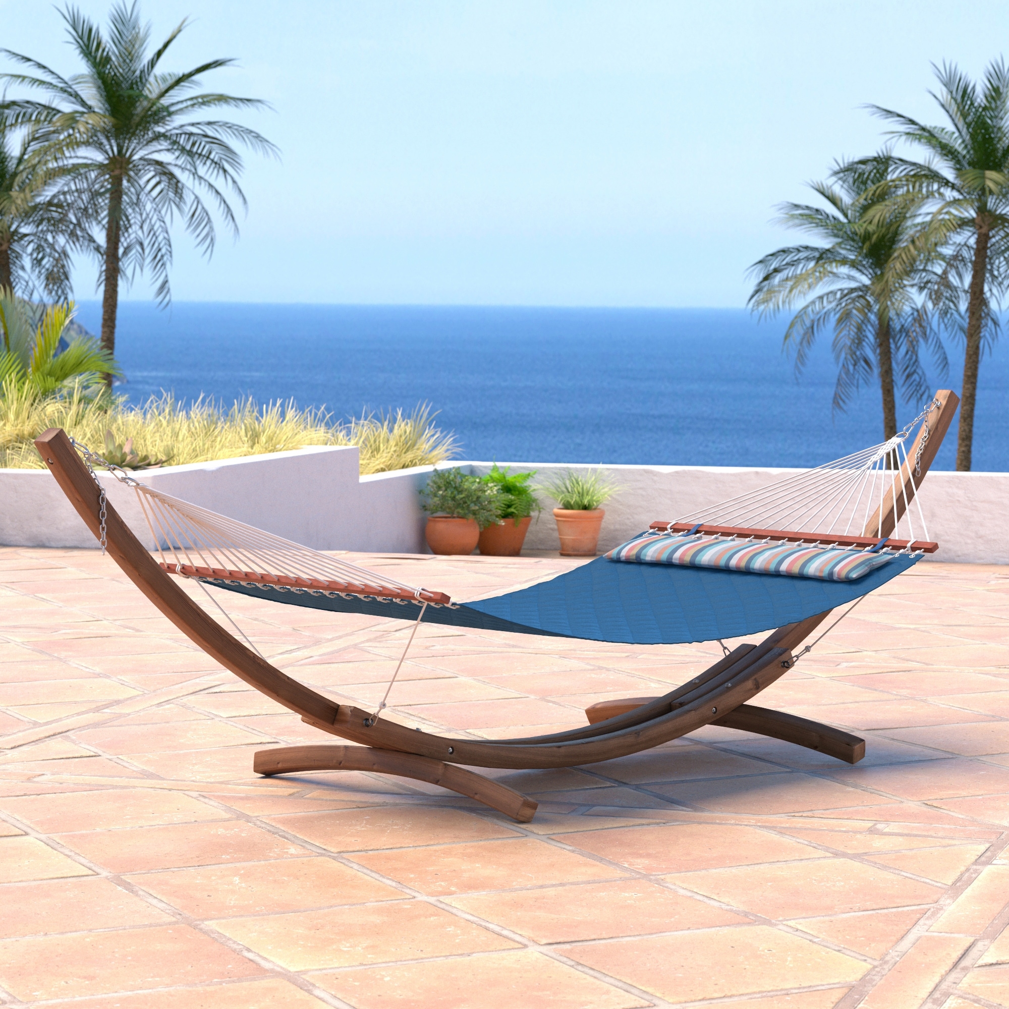 Portofino Comfort Sunbrella Outdoor Patio Hammock Set 161 W x 47 D x 48 H Bed Bath Beyond 40322888