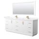 Option White / Carrara Cultured Marble Top / Satin Bronze
