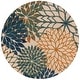 preview thumbnail 73 of 112, Nourison Aloha Floral Modern, Indoor/Outdoor Area Rug 5'3" x Round - Blue/Green