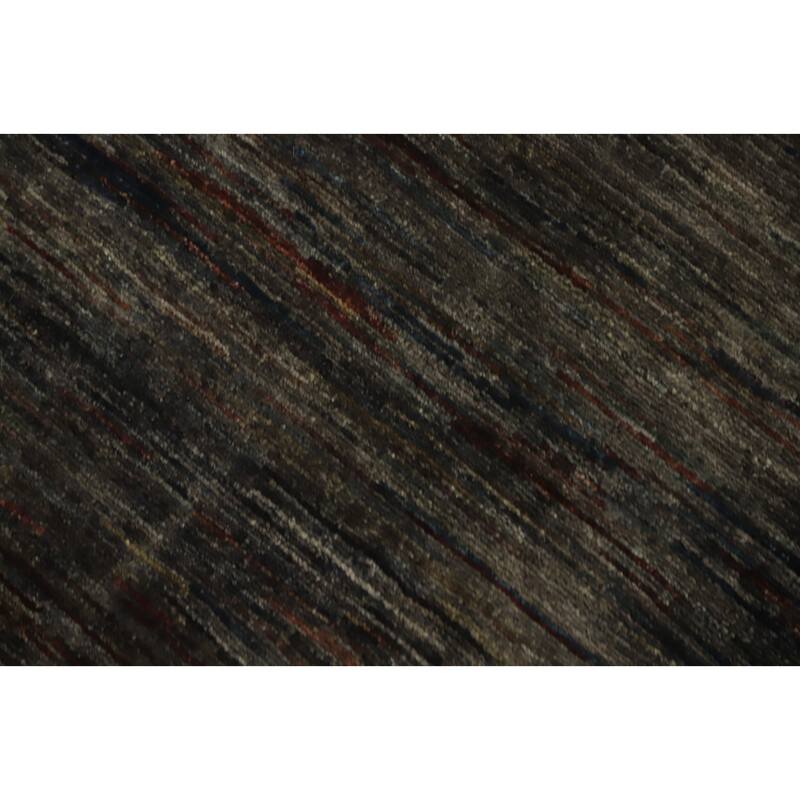 Vegetable Dye Wool Gabbeh Modern Area Rug Handmade Wool Carpet - 9' 7'' X 7' 11''