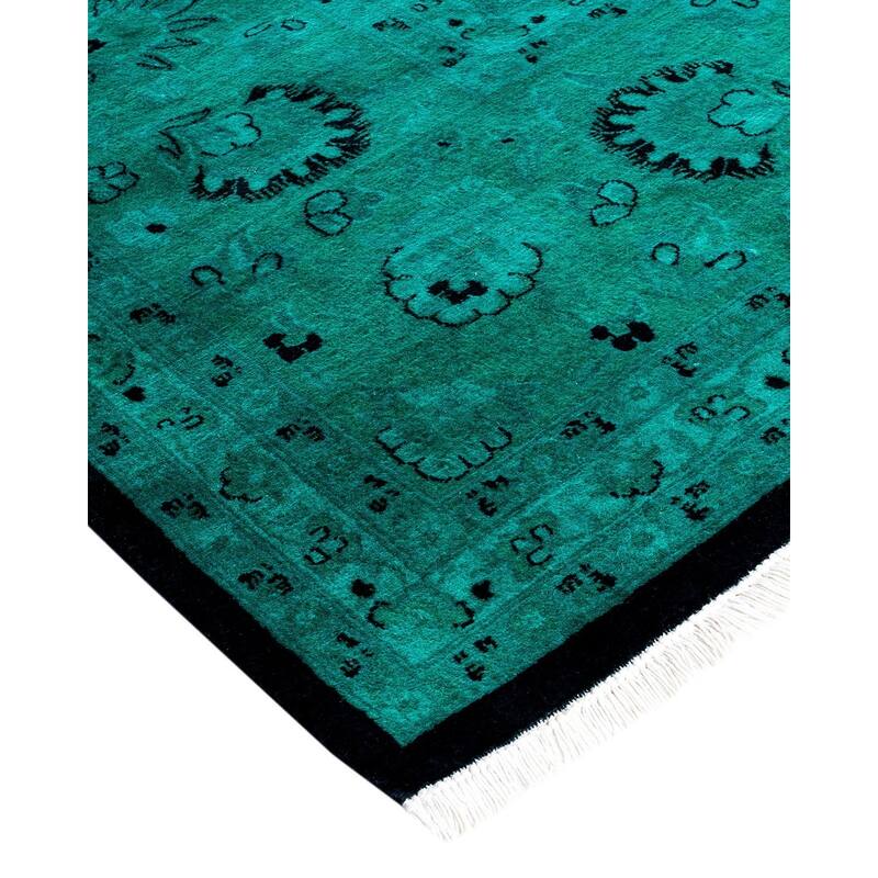 Fine Vibrance, One-of-a-Kind Hand-Knotted Area Rug - Black, 9' 0" x 12' 1" - 9' 0" x 12' 1"
