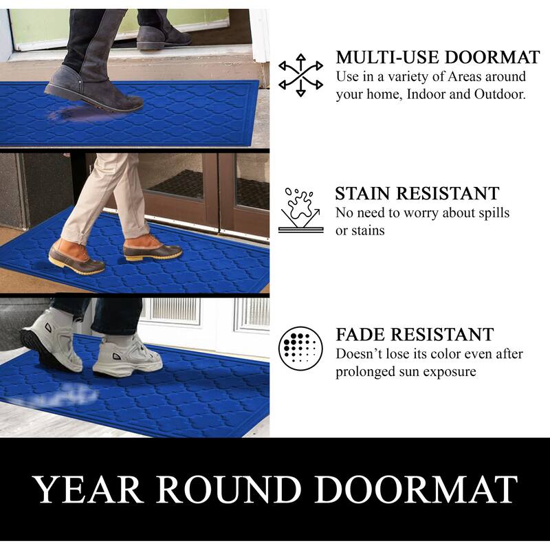 A1HC New All Weather Superior Dirt and Moisture Absorbing Polypropylene Door Mat with Non-Slip Backing for Inside Outside Use