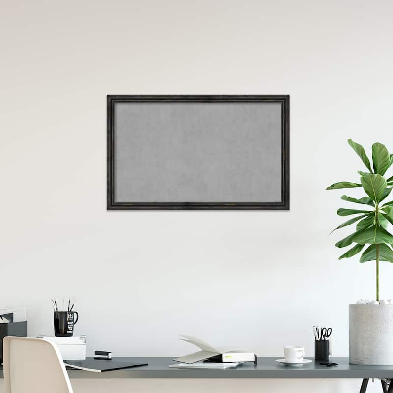 Amanti Art Rustic Pine Black Narrow Framed Magnetic Board