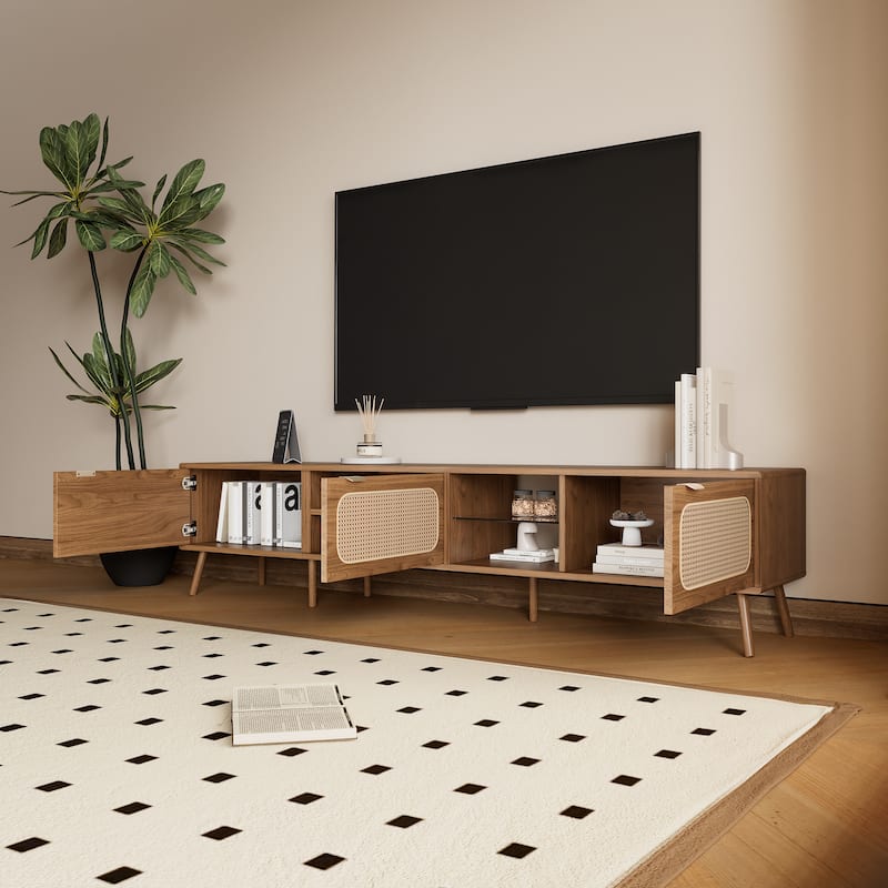 78" Entertainment Center for 75-85 Inch TVs - Spacious Media Console with Open Shelving, Perfect for Living Rooms & Bedrooms‌