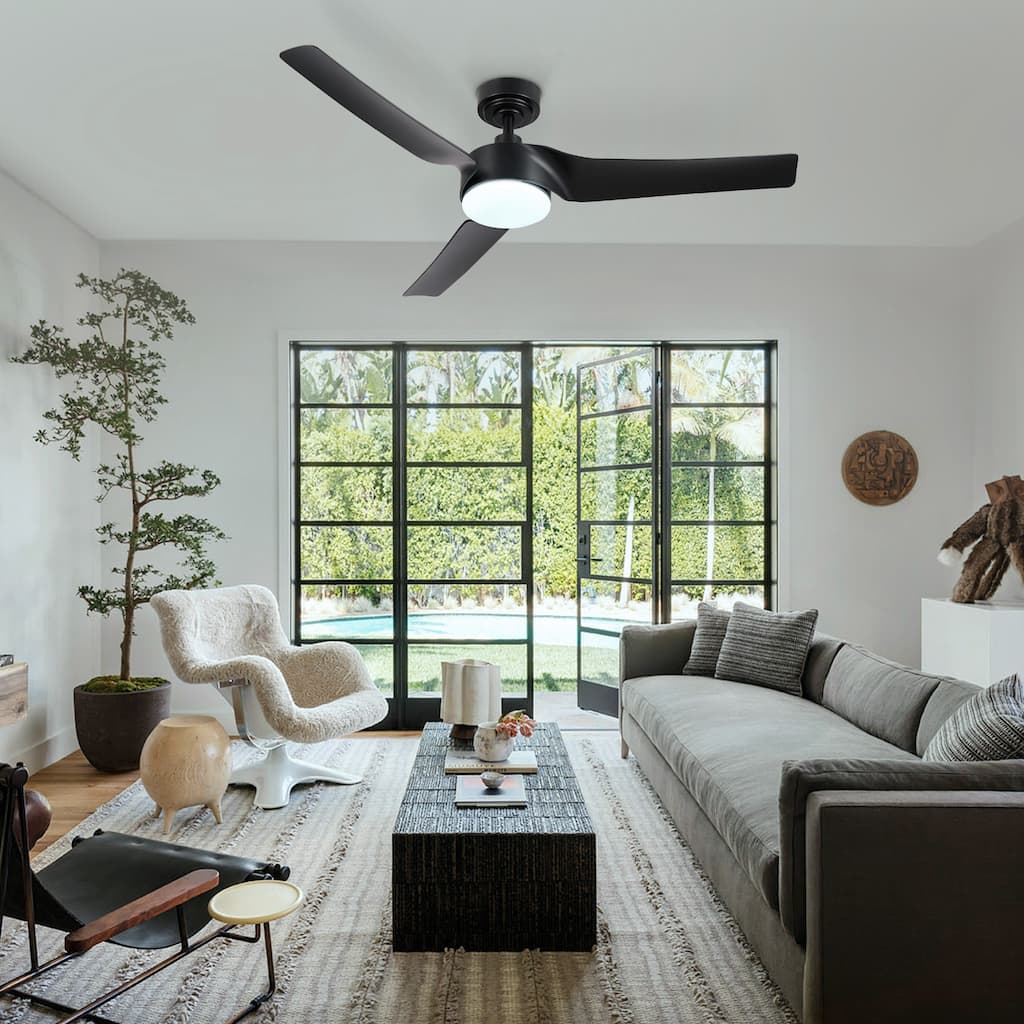 Modern 52" Smart Ceiling Fan with Dimmable Light Kit & Remote