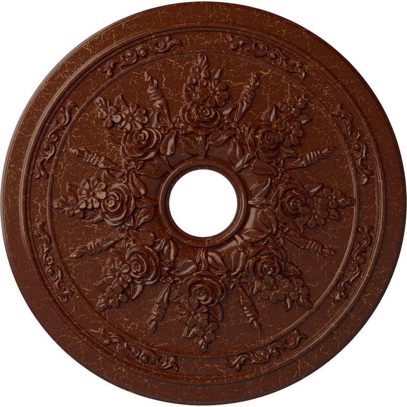23 5/8"OD x 4"ID x 1 1/2"P Rose and Ribbon Ceiling Medallion
