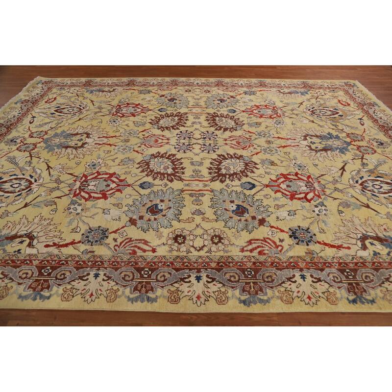 Vegetable Dye Ziegler Oriental Area Rug Hand-knotted Wool Carpet - 9'1"x 11'7"