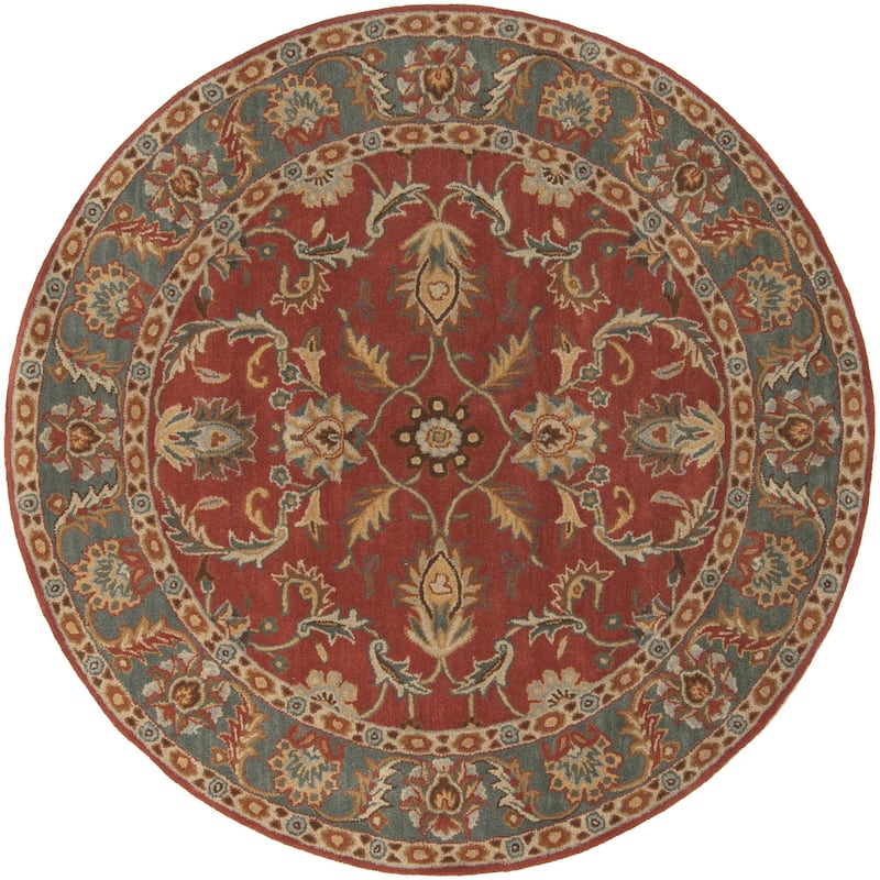 Livabliss Caesar Hand Tufted Traditional Border Wool Area Rug