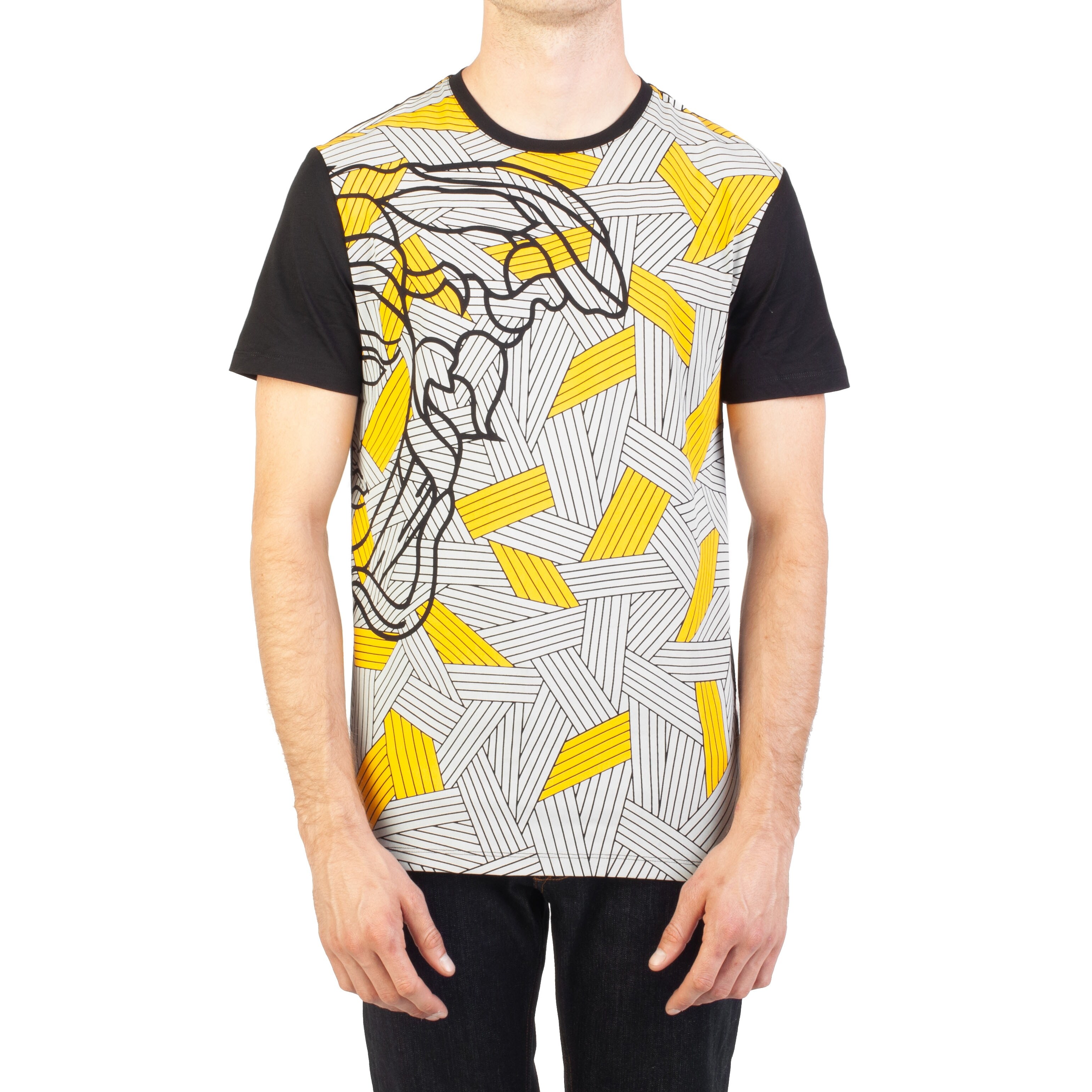 Shop Versace Collection Men S Cotton Geometric Medusa Graphic T