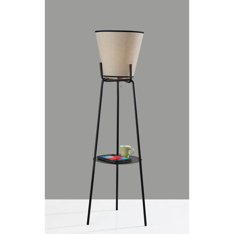 Zeek Shelf Floor Lamp - Black