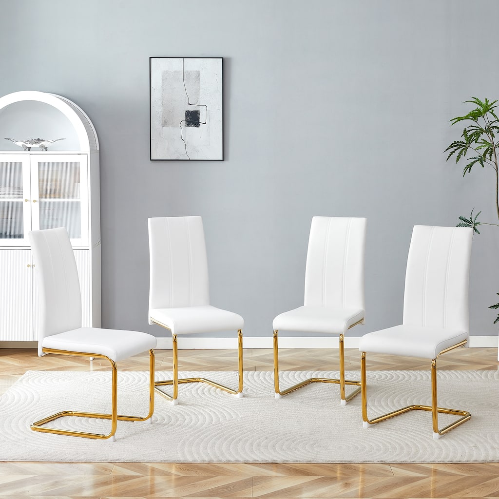 Set of 4 Sleek High-Back Side Chairs