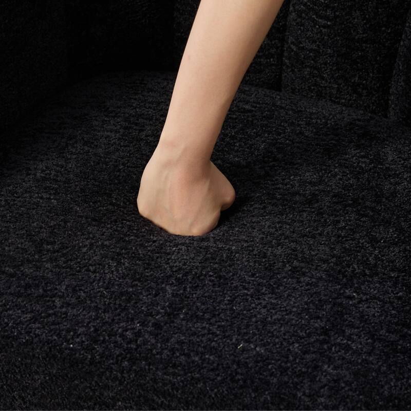 29.9" W Mid-Century Chenille Armchair with Metal Legs