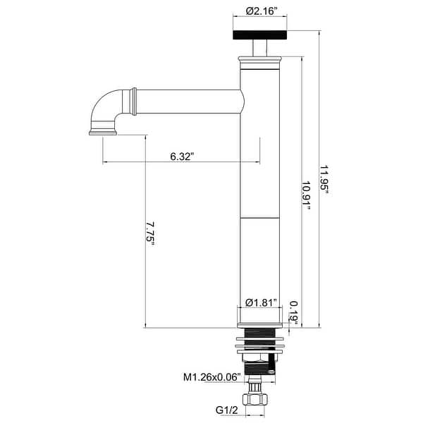 Elevated Single Hole Single Handle Bathroom Sink Faucet Bed Bath