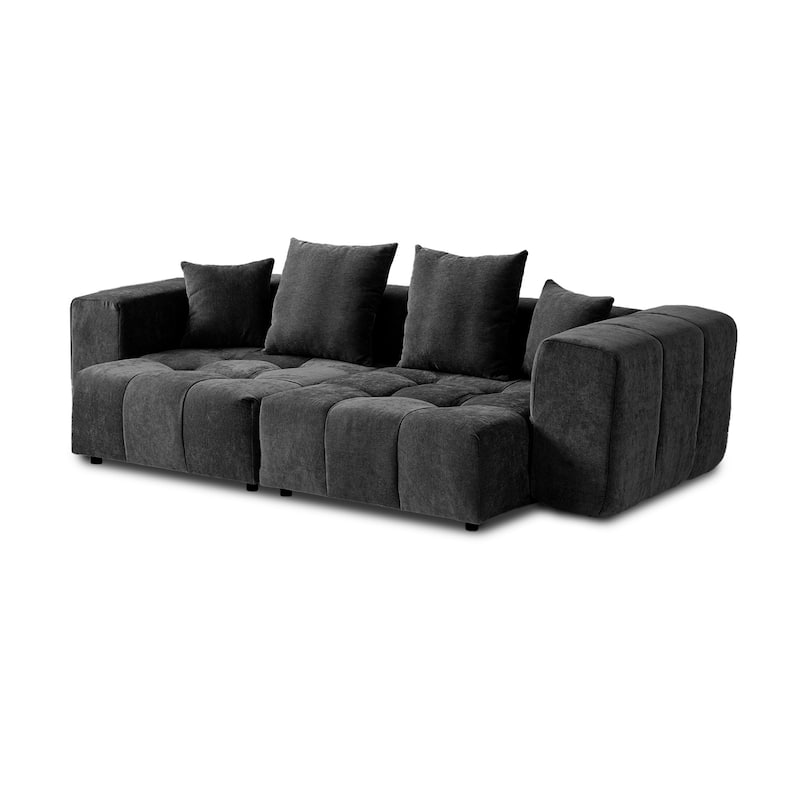 Linen Modular Sofa Modern Lounge Sectional Sofa Deep Seat Loveseat for Small Space