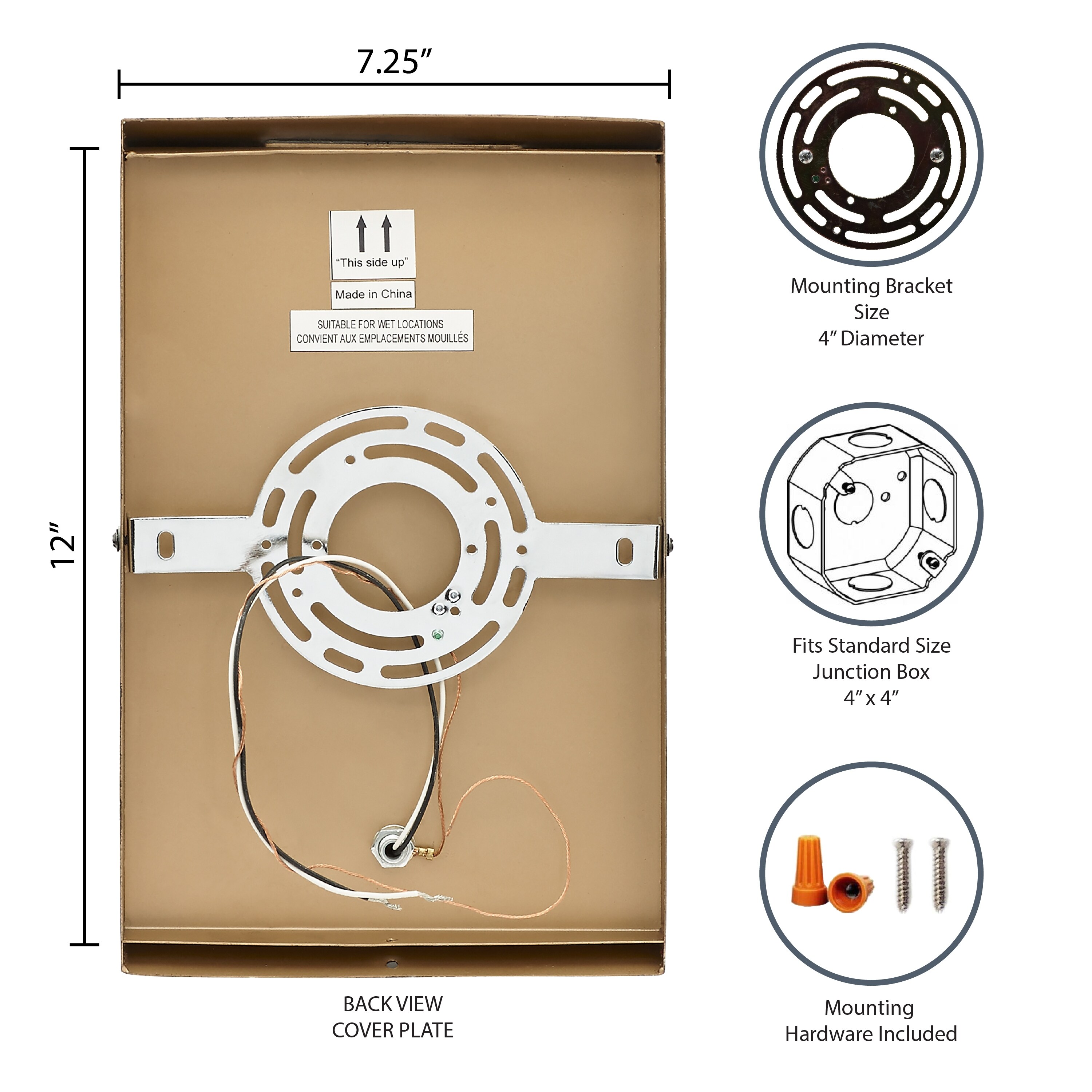 Wall sconce mounting hardware outlet