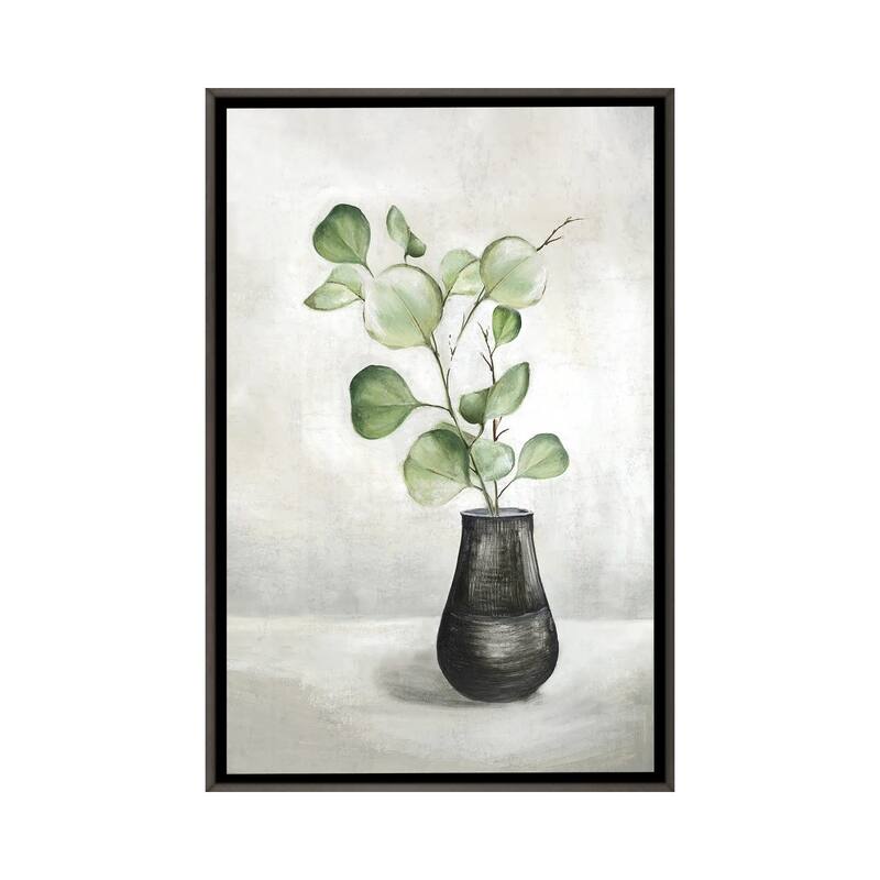iCanvas "Quiet Zen I" by Eva Watts Framed - Charcoal - 48x32