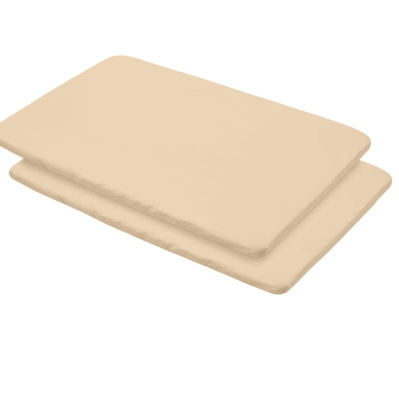 BreathableBaby All-in-One Fitted Sheet & Waterproof Cover for 39" x 27" Play Yard Mattress (2-Pack) - Beige