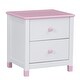 preview thumbnail 4 of 7, Wooden Nightstand with Two Drawers for Kids